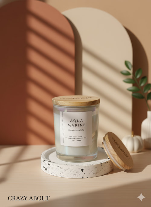 Energy Crystal Candle — Natural Soy Wax, Aromatherapy & Healing
