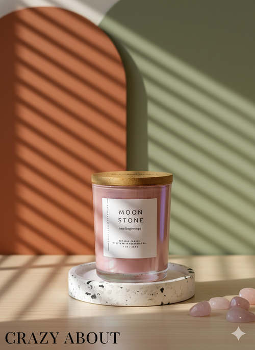 Energy Crystal Candle — Natural Soy Wax, Aromatherapy & Healing