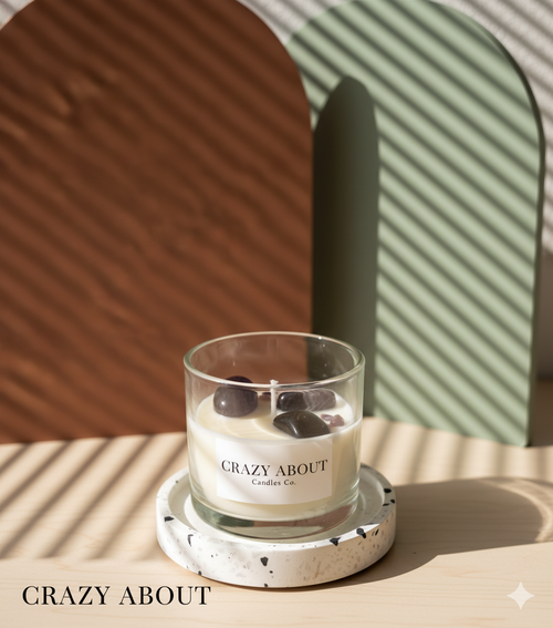 Energy Crystal Candle — Natural Soy Wax, Aromatherapy & Healing